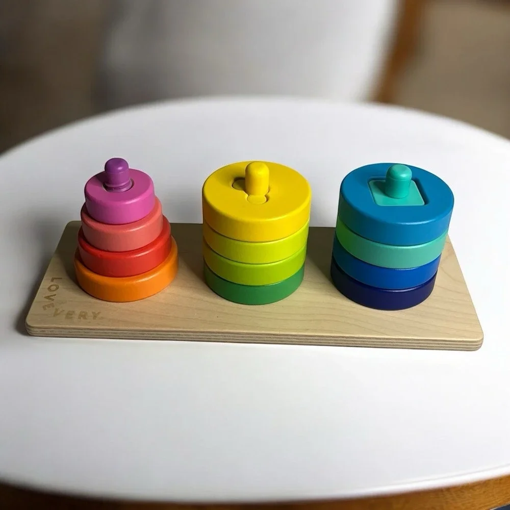 Lovevery Wood Sorting Stacking Shapes Colors Toy INVESTIGATOR Play Montessori
